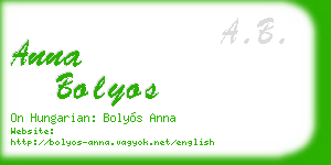 anna bolyos business card