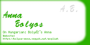 anna bolyos business card